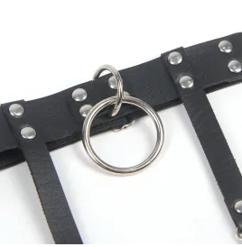 SUBBLIME - 953744 GIARRETRELLA PUNK IN PELLE REGOLABILE NERA TAGLIA UNICA