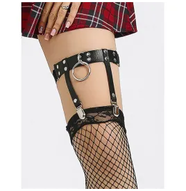 SUBBLIME - 953744 GIARRETRELLA PUNK IN PELLE REGOLABILE NERA TAGLIA UNICA