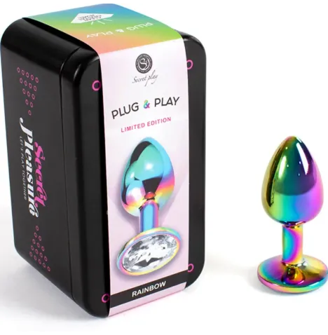 SECRETPLAY - METAL BUTT PLUG RAINBOW SMALL SIZE 7 CM