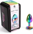 SECRETPLAY - METAL BUTT PLUG RAINBOW SMALL SIZE 7 CM SECRETPLAY - METAL BUTT PLUG RAINBOW SMALL SIZE 7 CM