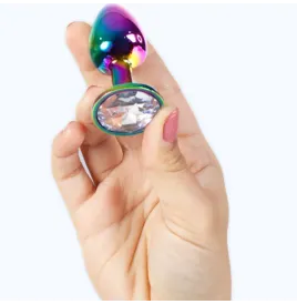 SECRETPLAY - METAL BUTT PLUG RAINBOW SMALL SIZE 7 CM