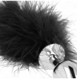 KINK - PLUG ANALE IN ACCIAIO INOSSIDABILE 11 x 7 CM CON PIUMA 11 CM