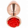 KINK - ROSA GOLDENER ANALSTECKER MIT ROTER ROSE M