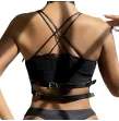 SUBBLIME - HARNAIS POITRINE ANNEAU CUIR NOIR TAILLE UNIQUE SUBBLIME - HARNAIS POITRINE ANNEAU CUIR NOIR TAILLE UNIQUE