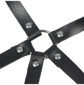 SUBBLIME - HARNAIS POITRINE ANNEAU CUIR NOIR TAILLE UNIQUE