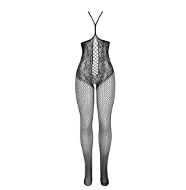SUBBLIME - 951849 BODYSTOCKING DE REJILLA COPA ABIERTA Y CUELLO HALTER NEGRO TALLA ÚNICA