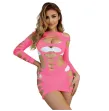 SUBBLIME - 952273 LONG SLEEVE ELASTIC FISHNET DRESS PINK ONE SIZE SUBBLIME - 952273 LONG SLEEVE ELASTIC FISHNET DRESS PINK ONE SIZE