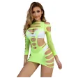 SUBBLIME - 952280 GRÜN LANGRMELIGER ELASTISCHER NETZ-KLEID EINE GRÖSSE SUBBLIME - 952280 GRÜN LANGRMELIGER ELASTISCHER NETZ-KLEID EINE GRÖSSE