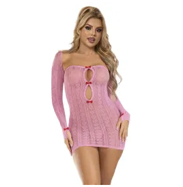 SUBBLIME - 952471 ROSA NETZ-KLEID EINE GRÖSSE