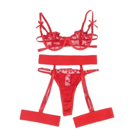 SUBBLIME - 954338 BH STRING STRUMPFGÜRTEL MIT HERZDRUCK ROT L-XL