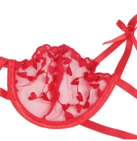 SUBBLIME - 954338 BH STRING STRUMPFGÜRTEL MIT HERZDRUCK ROT L-XL