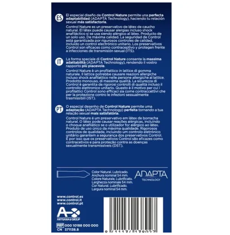 CONTROL - PRÉSERVATIFS ADAPTA NATURE 6 UNITÉS