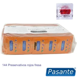 PASANTE - KONDOME GESCHMACK ERDBEERE BEUTEL 144 EINHEITEN