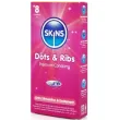 SKINS - PACK DE 8 PRÉSERVATIFS PREMIUM DOTS and RIBS