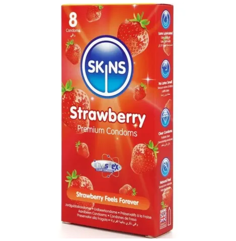 SKINS - PACK DE 8 PRÉSERVATIFS PREMIUM FRAISE