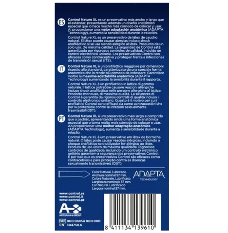 CONTROL - ADAPTA NATURE XL CONDOMS 12 UNITS