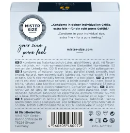 MISTER SIZE - KONDOMGRÖSSE M 53 MM (3 EINHEITEN)