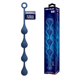MR PLAY - PERLE ANALI IN SILICONE BLU TAGLIA L 42,6 CM