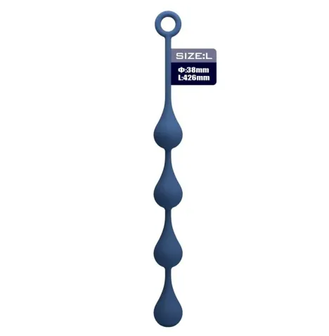 MR PLAY - PERLE ANALI IN SILICONE BLU TAGLIA L 42,6 CM