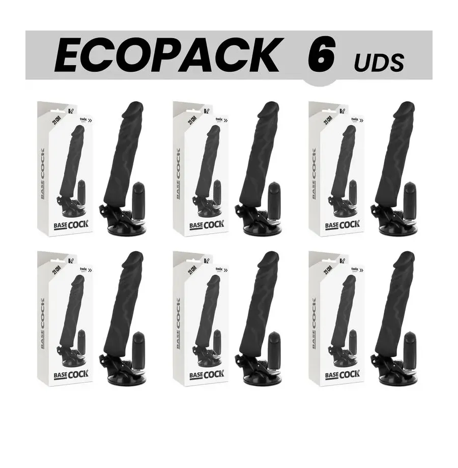 ECOPACK 6 UNITS - BASECOCK REALISTIC VIBRATOR REMOTE CONTROL BLACK 21 CM -O- 4 CM ECOPACK 6 UNITS - BASECOCK REALISTIC VIBRATOR REMOTE CONTROL BLACK 21 CM -O- 4 CM