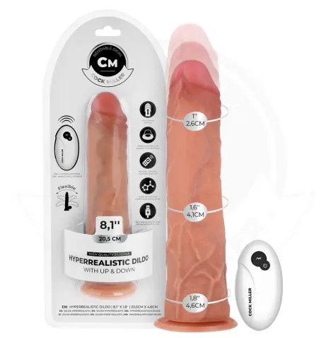 COCK MILLER - HYPERREALISTISCHER DILDO MIT SAUGNÄPFEN UND STOSSFUNKTION MIT FERNBEDIENUNG 20,5 CM