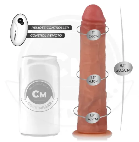 COCK MILLER - HYPERREALISTISCHER DILDO MIT SAUGNÄPFEN UND STOSSFUNKTION MIT FERNBEDIENUNG 20,5 CM