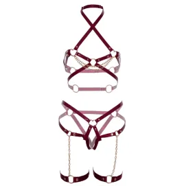 LEG AVENUE - HARNESS BH and HEART GARTER S