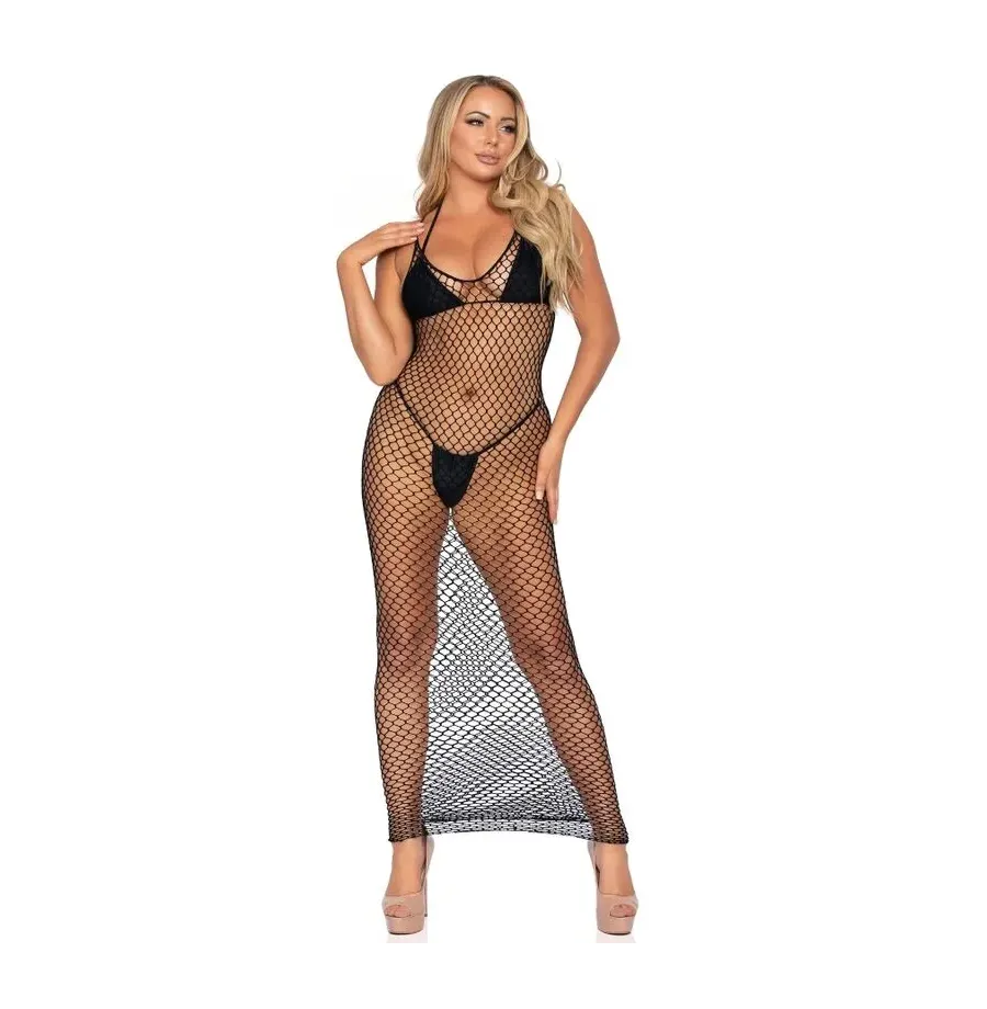 LEG AVENUE - WOVEN TWIST NET MAXI DRESS ONE SIZE LEG AVENUE - WOVEN TWIST NET MAXI DRESS ONE SIZE