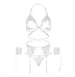 LEG AVENUE - FOUR PIECES SET BRA, G-STRING, GARTER BELT and WRIST CUFFS ONE SIZE - WHITE LEG AVENUE - FOUR PIECES SET BRA, G-STRING, GARTER BELT and WRIST CUFFS ONE SIZE - WHITE