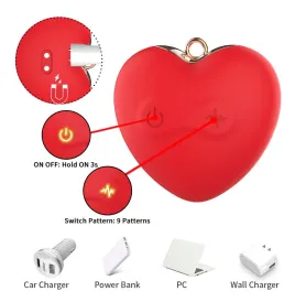 ARMONY - MAGNETIC NIPPLE CLAMPS WITH VIBRATION BUTTERFLY SHAPE RED