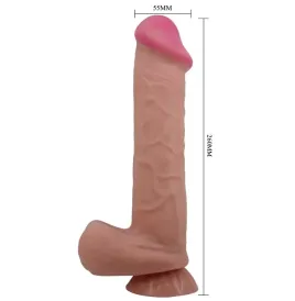 PRETTY LOVE - SÉRIE SLIDING SKIN GODE RÉALISTE AVEC VENTOUSE SLIDING SKIN MARRON 26 CM