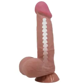 PRETTY LOVE - SLIDING SKIN SERIES REALISTISCHER DILDO MIT GLEITENDEM BRAUNEN HAUT-SAUGNAP 21,8 CM