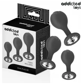 ADDICTED TOYS - SET DE 3 PLUG SILICONA ANAL CON JOYA