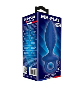 MR PLAY - PLUG ANAL TEXTURIZADO CON ANILLA AZUL L