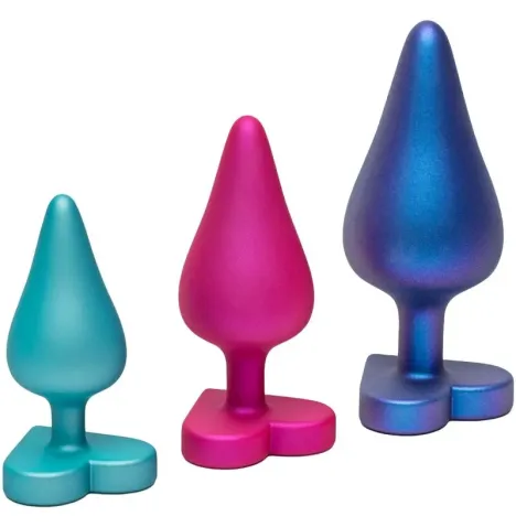 ROMP - KIT PER ALLENAMENTO ANALE LUSTER S-M-L CON BASE A FORMA DI CUORE