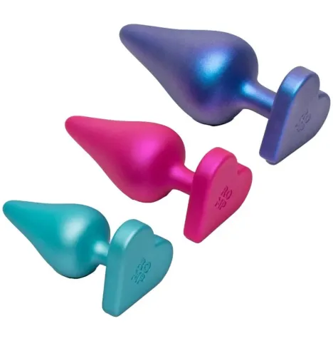 ROMP - KIT PER ALLENAMENTO ANALE LUSTER S-M-L CON BASE A FORMA DI CUORE