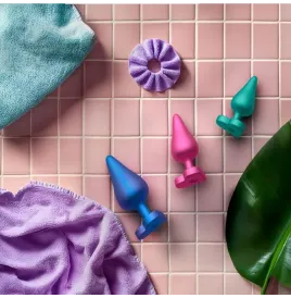 ROMP - LUSTER KIT DE ENTRENAMIENTO ANAL S-M-L CON BASE EN FORMA DE CORAZÓN