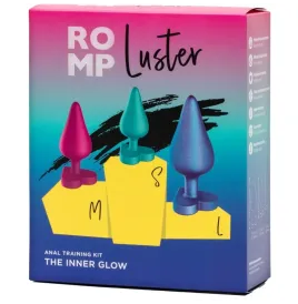 ROMP - KIT PER ALLENAMENTO ANALE LUSTER S-M-L CON BASE A FORMA DI CUORE