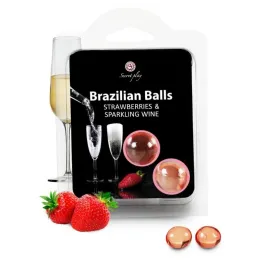 SECRETPLAY - ENSEMBLE DE BOULES BRÉSILIENNES FRAISE ET CHAMPAGNE