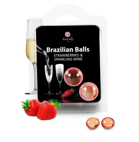 SECRETPLAY - BRASILIANISCHE KUGEL SET ERDBEER UND CHAMPAGNER