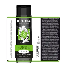 BRUMA - ACEITE DE MASAJE PREMIUM EFECTO CALOR SABOR SANDÍA 3 EN 1 - 100 ML