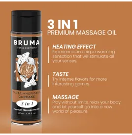 BRUMA - HUILE DE MASSAGE PREMIUM EFFET CHALEUR SAVEUR CUPCAKE 3 EN 1 - 100 ML