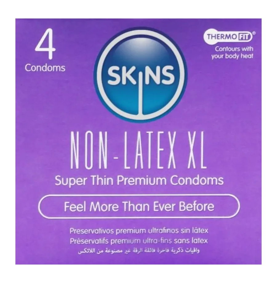 SKINS - PRESERVATIVOS SIN LATEX XL PACK 4