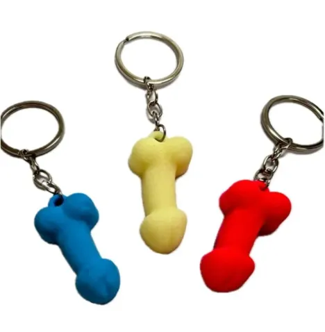 DIABLO PICANTE - PORTACHIAVI A FORMA DI PENE IN SILICONE COLORE FOSFORESCENTE ASSORTITO