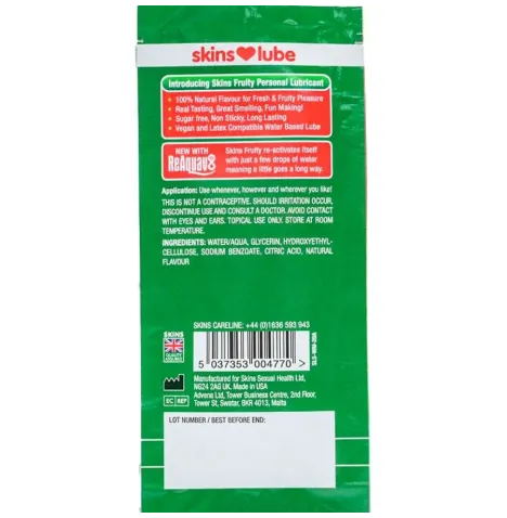 SKINS - FRUITY LUBRICANTE BASE DE AGUA SANDÍA MONODOSIS 5 ML