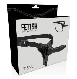 FETISH SUBMISSIVE HARNESS - SILICONE NOIR RÉALISTE 16 CM