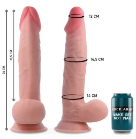 ROCKARMY - ARNÉS DUAL DENSITY SHERMAN DILDO REALISTA 24 CM -O- 4.62 CM