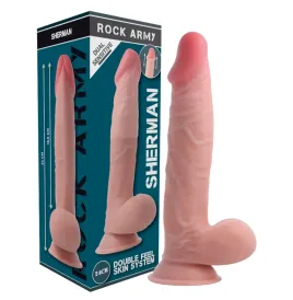 ROCKARMY - ARNÉS DUAL DENSITY SHERMAN DILDO REALISTA 24 CM -O- 4.62 CM