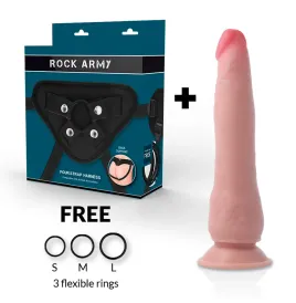ROCKARMY - ARNÉS DUAL DENSITY CRUSADER DILDO REALISTA 21.5 CM -O- 4.46 CM