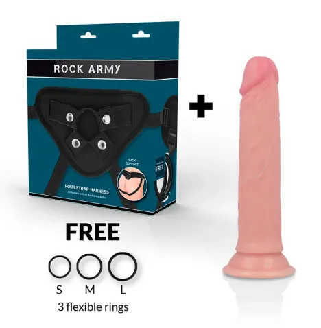 ROCKARMY - HARNESS LIQUID SILICONE DILDO PREMIUM AVENGER 19 CM -O- 3.98 CM